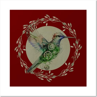 Steampunk Hummingbird Posters and Art